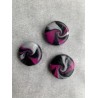 3er Set Magnete in Schwarz, Silber und Magenta