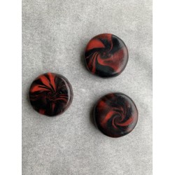 3er Set Magnete in Schwarz und Rot
