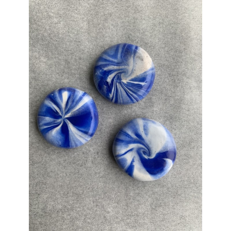 3er Set Magnete in Blau und Weiss