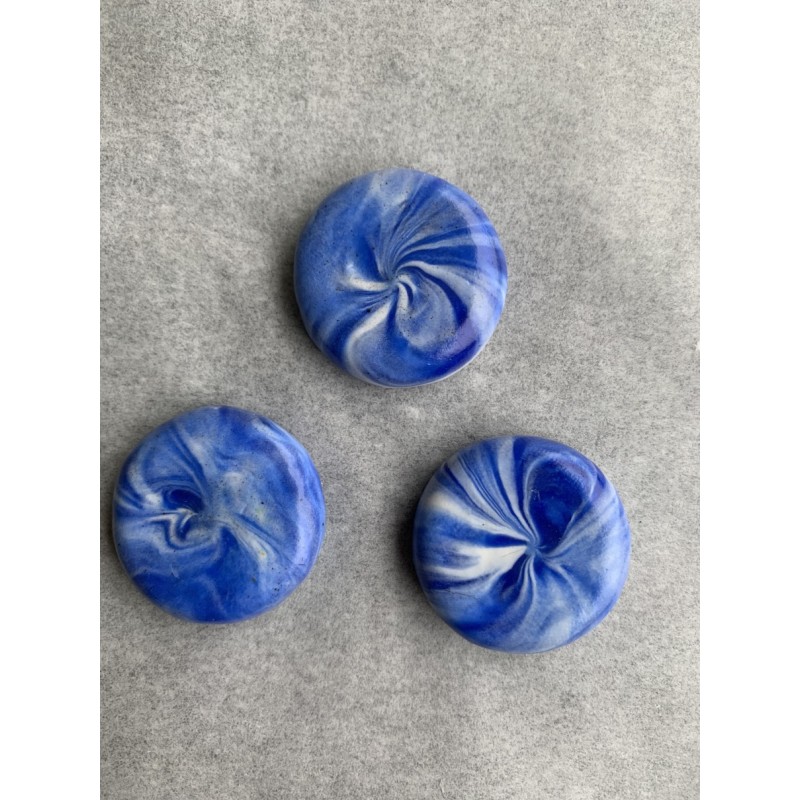 3er Set Magnete in Blau und Weiss