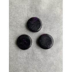 3er Set Magnete in Schwarz und Violett-Glitzer