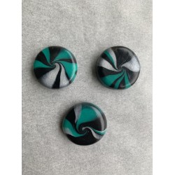 3er Set Magnete in Smaragd, Schwarz und Silber