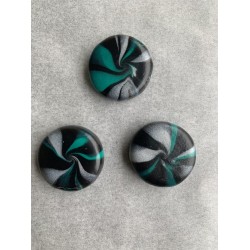 3er Set Magnete in Schwarz, Silber und Smaragd