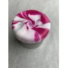 Dose mit Deckel in Magenta, Weiss und Silber