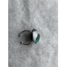 Runder Fingerring in Schwarz, Smaragd und Silber