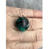 Runder Fingerring in Smaragd, Schwarz und Silber