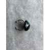 Runder Fingerring in Smaragd, Schwarz und Silber