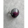 Runder Fingerring in Silber, Magenta und Schwarz