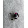 Runder Fingerring in Silber, Magenta und Schwarz