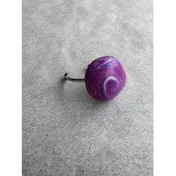 Runder Fingerring in Magenta, Violett und Weiss