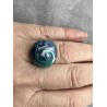 Runder Fingerring in Marine, Smaragd und Weiss