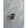 Runder Fingerring in Schwarz, Weiss und Violett-Glitzer