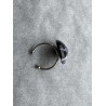 Runder Fingerring in Schwarz, Weiss und Violett-Glitzer