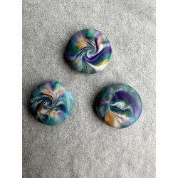 3er Set Magnete in Smaragd, Violett, Goldmetallic und Weiss
