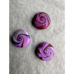 3er Set Magnete in Lavendel, Bordeaux, Violett-Glitzer und Silber