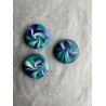 3er Set Magnete in Smaragd, Weiss und Violett