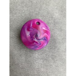 Runder Anhänger in Magenta, Violett und Weiss