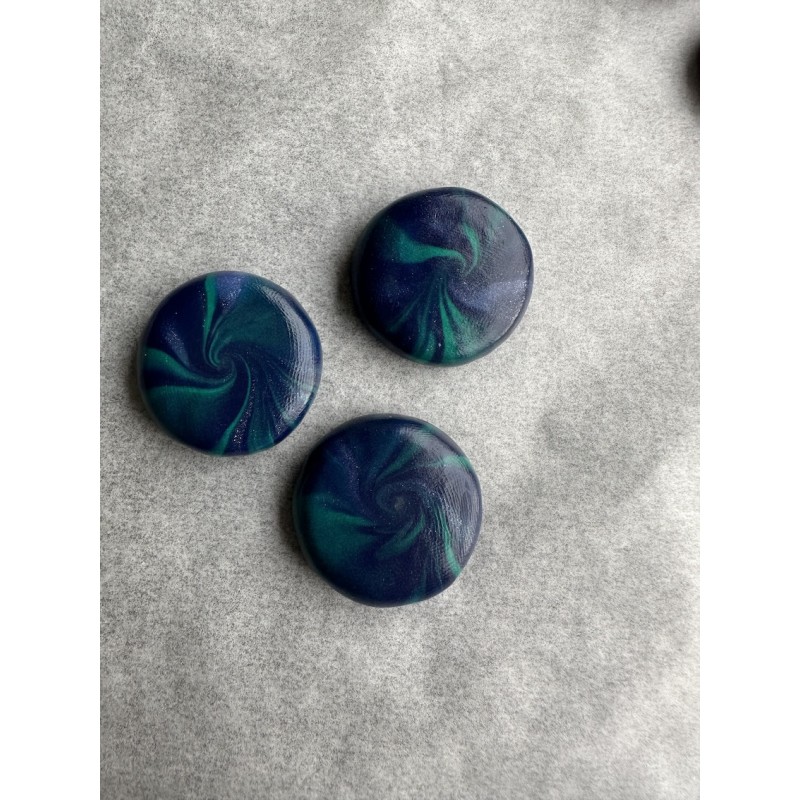 3er Set Magnete in Marine, Smaragd und Babyblaumetallic