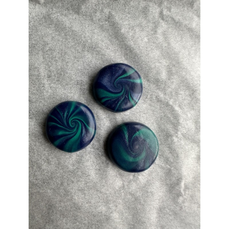 3er Set Magnete in Marine, Smaragd und Babyblaumetallic