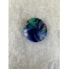 Kleiner runder Anhänger in Marine, Babyblaumetallic und Smaragd