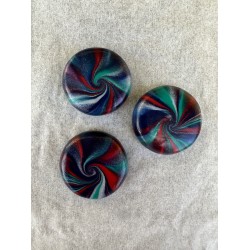 3er Set Magnete in Marine, Rot, Smaragd und Silbermetallic