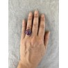 Runder Fingerring in Marine, Rot und Weiss