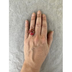 Runder Fingerring in Rot,...