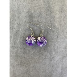 Ohrringe in Violett und Weiss