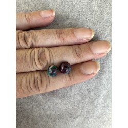 Kleine Ohrstecker in Marine, Smaragd, Rot und Silbermetallic