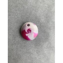 Anhänger Magenta, Weiss und Silber